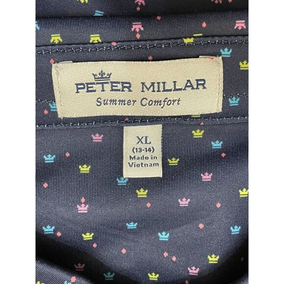 Peter Millar Summer Comfort Men's XL Blue Shirt Polyester Polo Golf Performance - Picture 3 of 8